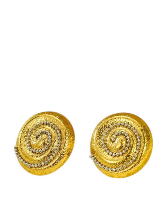 Stainless Steel Stud Earrings Zircon 2.6cm E1518