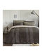 Nima Duvet Cover Set Cotton Single with Pillowcase 160x240 Welley Dark Grey, Ecru