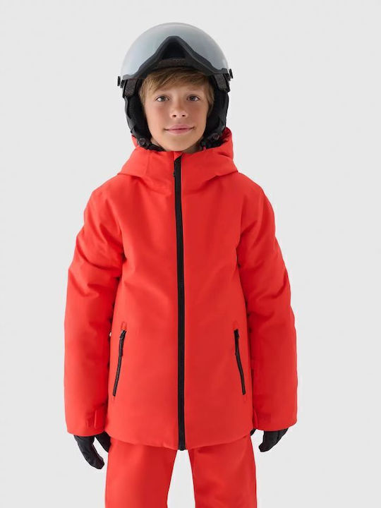 4F Kids' Sports Jacket with Hood Red