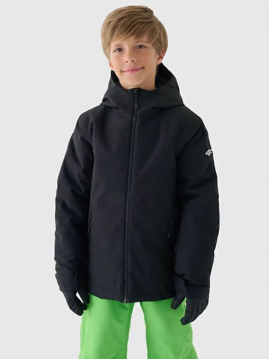 4F Kids' Sports Jacket with Hood Black