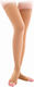Adco Socks Thigh High Graduated Compression with Silicone & Open Toes 20-30 mmHg Beige