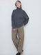 Women's Fabric Cargo Trousers Regular Fit Khaki