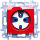 Kontakt-simon Single Plug Socket Date Power Key 16a Red Cgd1.01/22