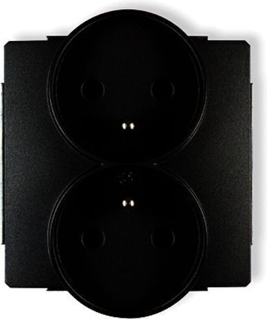 Karlik Deco Double Flush Mount Socket Frame Ground Black Matt 12dgpr-2z