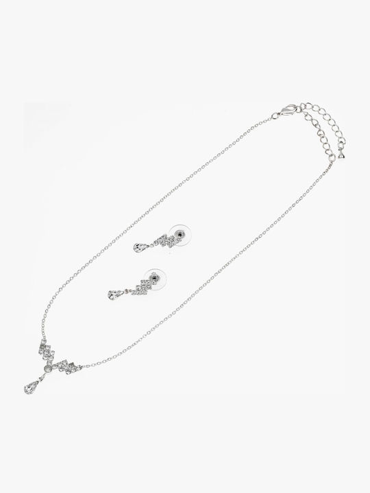 Set with Necklace & Earrings with Stones