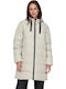 Women's Long Puffer Jacket for Winter with Hood Pumice Stone