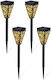 Set de 4 Lămpi Solare Decorative pentru Grădină 2 în 1 Suspendate sau Îngropate Lumină Alb Cald Negru