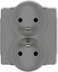 Neck Double Socket Deco Soft Z U Frame Grey Matt 27dgprso-2z