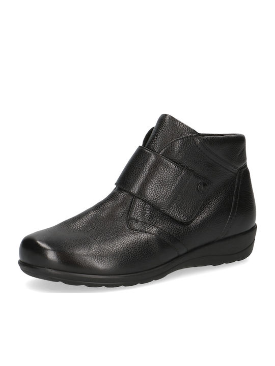 Ghete dama de piele cu platformă negru
