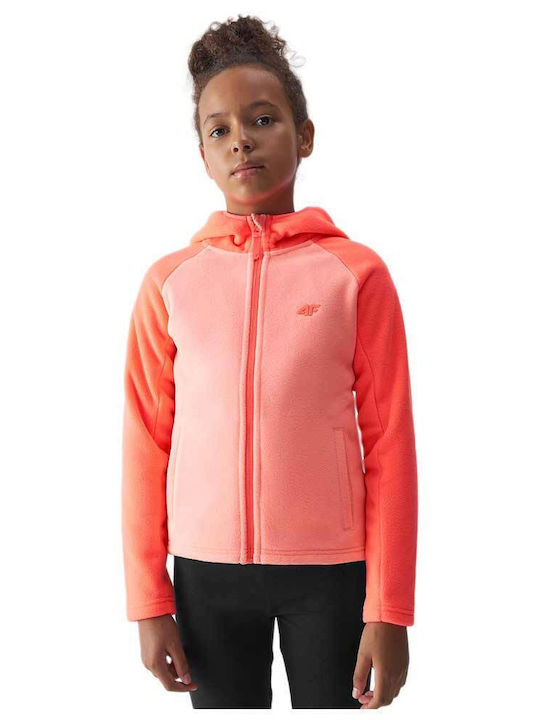 Παιδική Ζακέτα Fleece με Κουκούλα Πορτοκαλί
