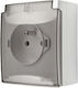 Kontakt-simon Simon Aquaclick Power Socket Ip44 Single Ground Quick Release Transparent Flip White Acgz1c/11a