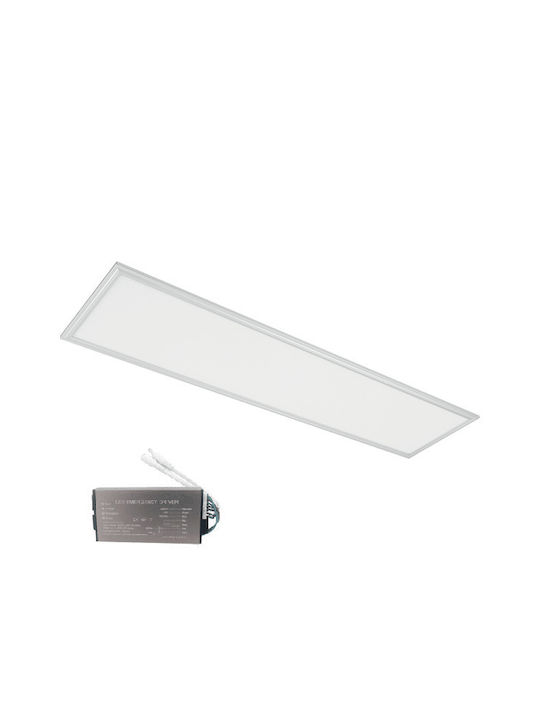 Elmark Παραλληλόγραμμο LED Panel 40W με Φυσικό Λευκό Φως 4000K 119.5x29.5εκ.