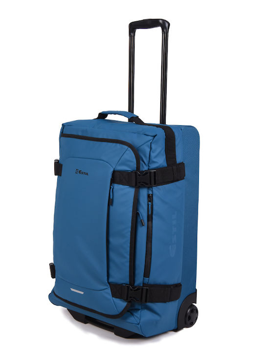 Estil Medium Fabric Blue Suitcase With 2 Wheels Height 63cm