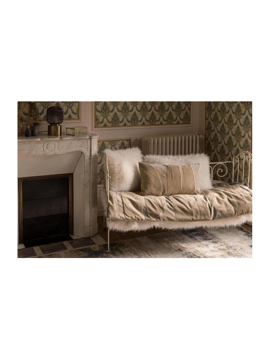 Vivaraise Velvet Armchair Throw 85x200cm Ecru