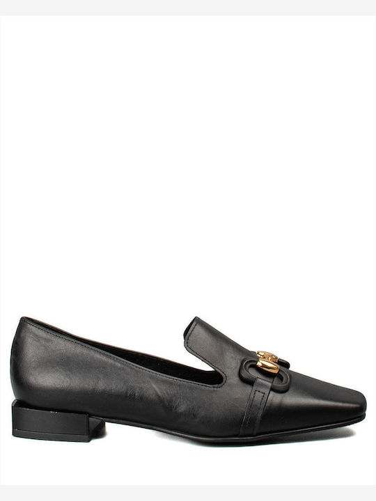 Δερμάτινα Γυναικεία Loafers σε Μαύρο Χρώμα