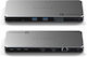Satechi Thunderbolt 4 Stație de andocare cu PD Ethernet și conexiune 2 monitoare Gri