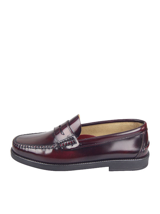 America Δερμάτινα Ανδρικά Loafers σε Μπορντό Χρώμα