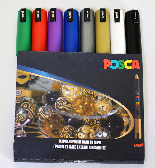 Posca Acrylic Markers 2mm Black 8pcs