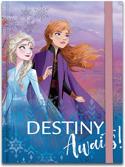 Diakakis Frozen II Destiny Awaits Παιδικό Σημειωματάριο Ριγέ με Σκληρό Εξώφυλλο και Λάστιχο