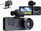 Cameră auto triplă DVR Full-HD ecran IPS 2.35" 170° WDR senzor de mișcare G-Sensor negru