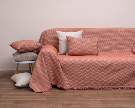 Viopros Ριχτάρι Τετραθέσιου Καναπέ Chenille 180x320εκ. Τερρακότα