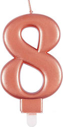 Unique Birthday Candle "8" in Rose Gold Color U...