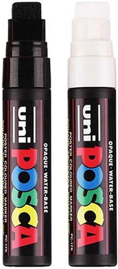 Posca Markere Permanente 15mm Black/White 2buc