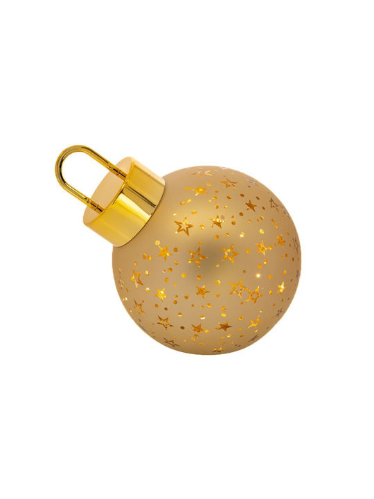 Hanging Ball Ornament Ornament Glass Illuminated Gold 20cm