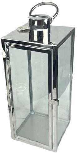 Kersten Metallic Lantern Silver 18x18x43cm