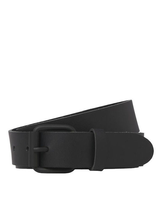 Jack & Jones Ανδρική Ζώνη Δερμάτινη Μαύρη