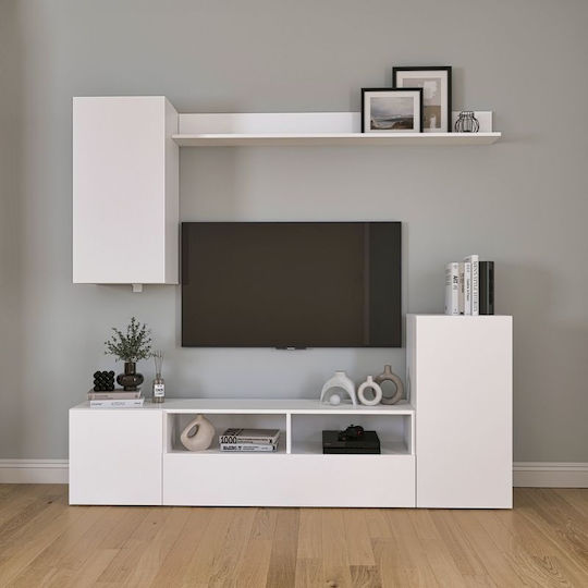 Rodos Living Room TV Unit White L210.2xW36xH90.4cm