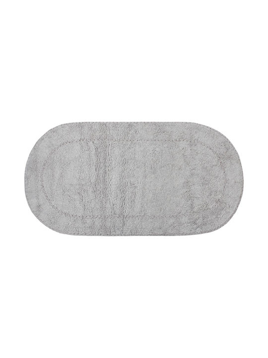 Silk Fashion Rutschfest Badematte Baumwolle Oval Rococo 5206978157499 Light Grey 50x80cm