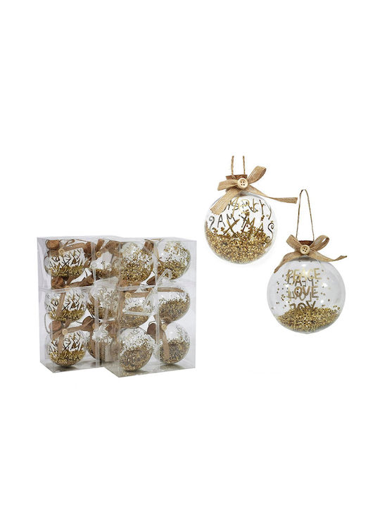 Hanging Ball Ornament Ornament Gold 8cm Set 6pcs