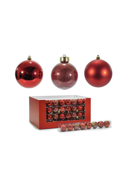 Hanging Ball Ornament Ornament Red 6cm Set 8pcs