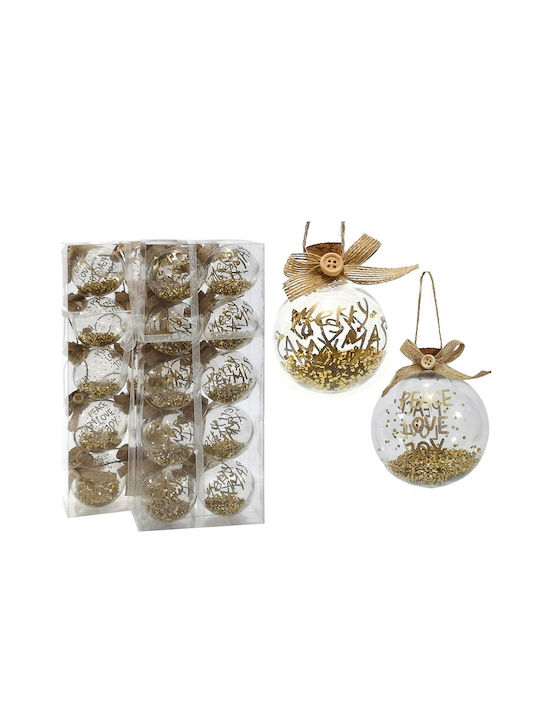 Hanging Ball Ornament Ornament Gold 6cm Set 10pcs