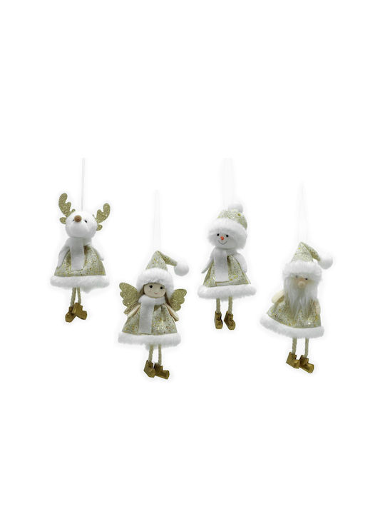 Hanging Figure Ornament Fabric White