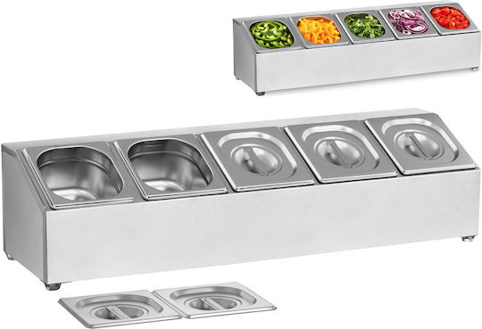 Display Stand Food Containers 5 X Gn1/6 + 5 X Containers