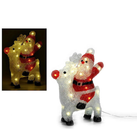 Illuminated Santa Claus Electric in Reindeer