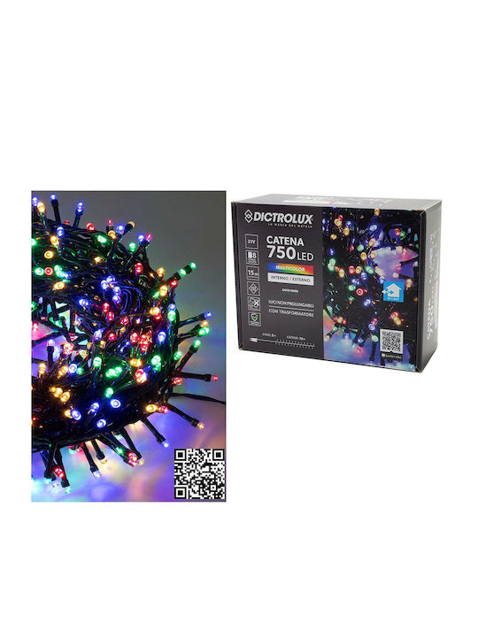 750 Λαμπάκια LED 17μ. Πολύχρωμα σε Σειρά 750 Λαμπάκια LED 17μ. Πολύχρωμα σε Σειρά