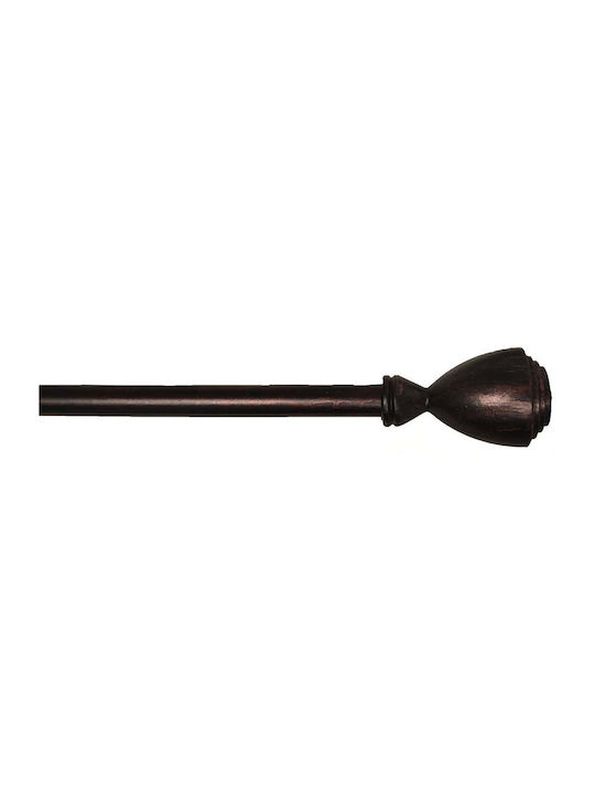 Sidirela Extendable Metallic Curtain Pole Single Φ19mm 110-210cm Black