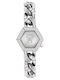 Philipp Plein Hexagon Gourmet Women's Watch 28mm Battery with Silver Metal Bracelet