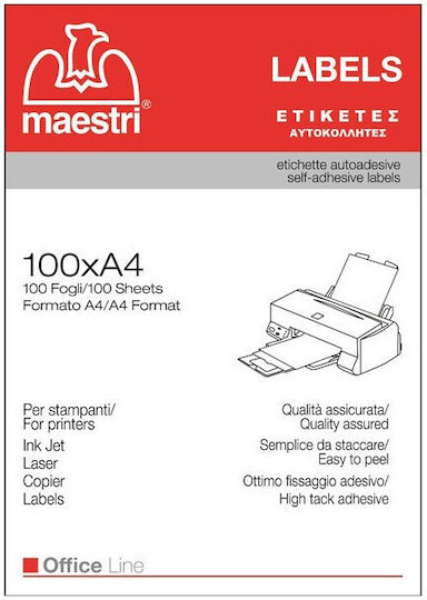 Romeo Maestri Αυτοκόλλητες Ετικέτες Α4 Ορθογώνιες 210x74.25mm