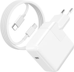 Moxie Usb C Mains Charger Macbook Fast Charge 30w Cable 1.7m White