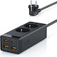 Tessan Πολύπριζο Aσφαλείας 2 Θέσεων με 2 USB-A, 2 USB-C και Καλώδιο 2m