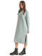 Midi Kleid mit Schlitz Grün