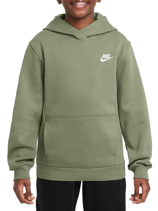 Nike Fleece Kids Sweatshirt with Hood and Pockets Oil Green FD3000 386 Skroutz.eu
