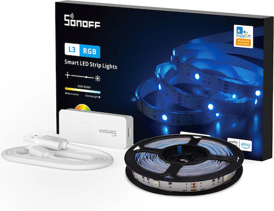 GloboStar Smart Ταινία LED Wi-Fi 5V RGB Φως 5m Τύπου SMD5050