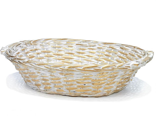 ArteLibre Decorative Basket Wicker White 50x40cm