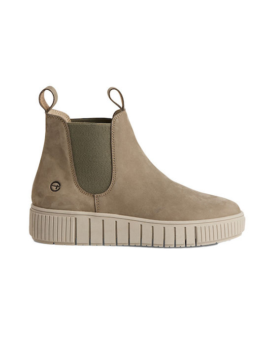 Leather Women's Ankle Boots Green