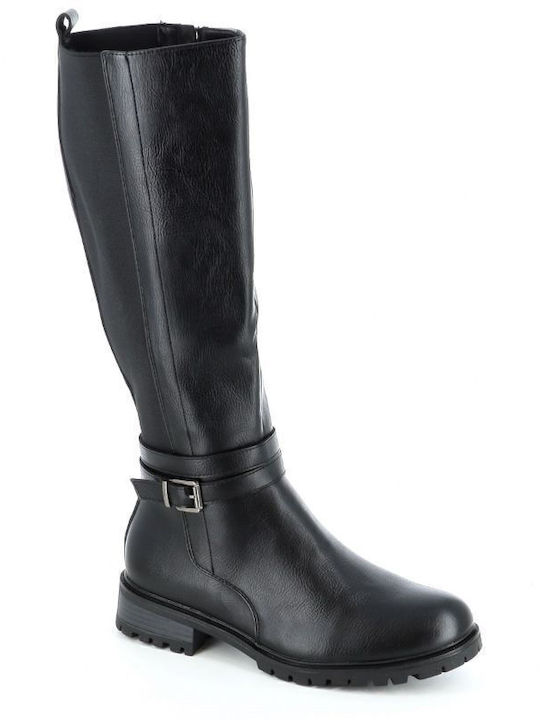 Anatomic Synthetic Leather Women's Boots with Rubber / Zipper Black